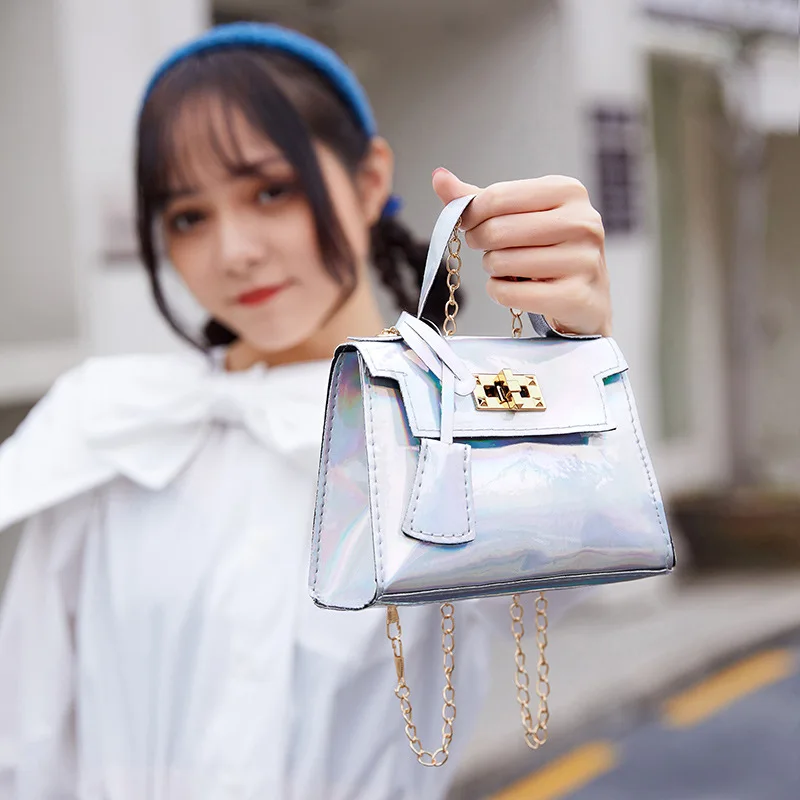 

Fashion Ladies Sequins Laser Metal Buckle Chain Messenger Bag Cosmetic Shoulder Handbag Mobile Phone Coin Purse For Women