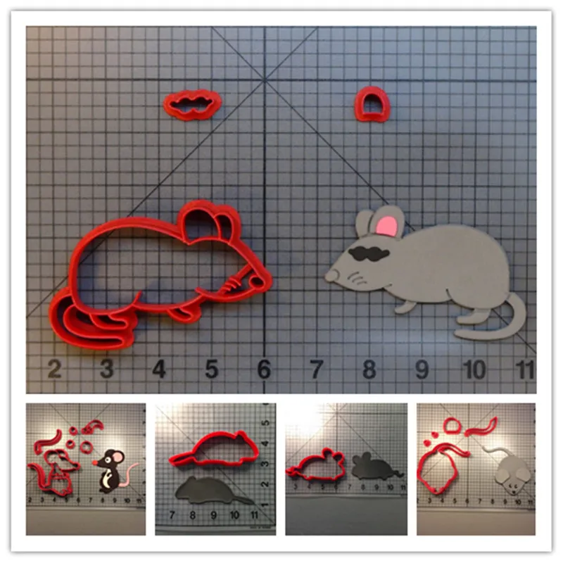 Детская потайная мышь Rhyme в виде животных милая силуэт помадки резаки форма для