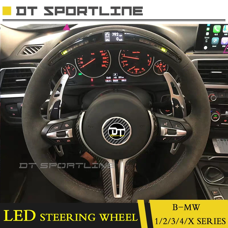 

upgrade LED Steering Wheel For BMW 1/2/3/4/X series E90 F20 Replacement race display LED screen and flip fur
