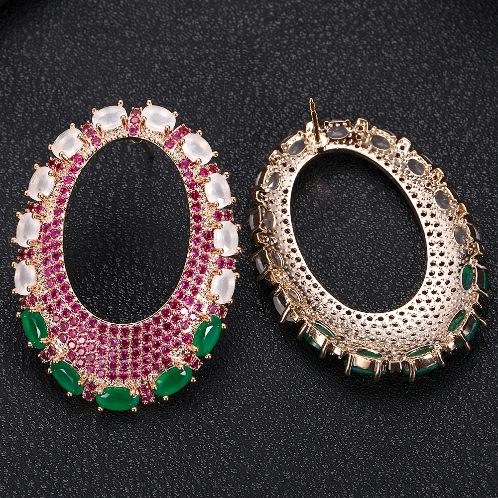 Janekelly новый элегантный и очаровательный круглый Форма Серьги гвоздики для женщин