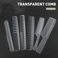 professional hairdressing transparent pp straight combs 6 piece set cutting long combs for salon popular hair styling tools