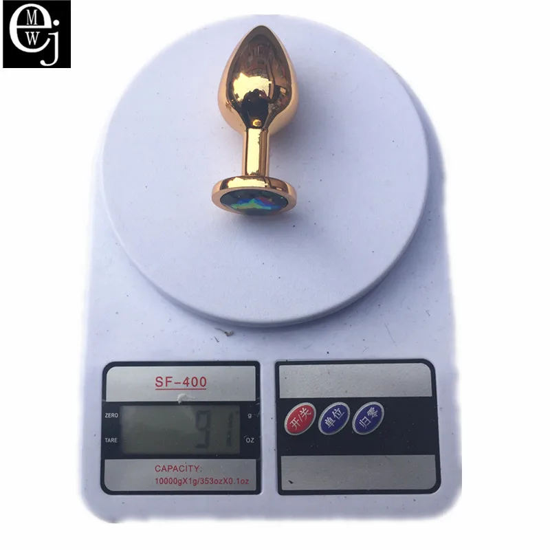 Золотая Анальная пробка с драгоценным камнем ювелирные изделия секс-игрушки