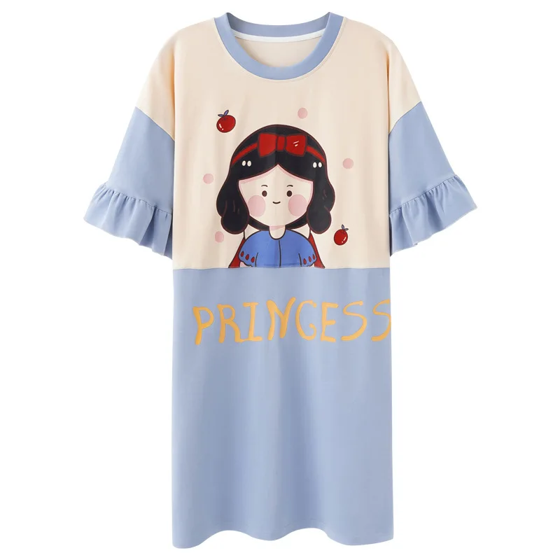 

Women'S Cute Cartoon Loose Nightdress Comfortable And Casual Plus Size Home Service Multi-Size Cotton Nightdress Pajamas
