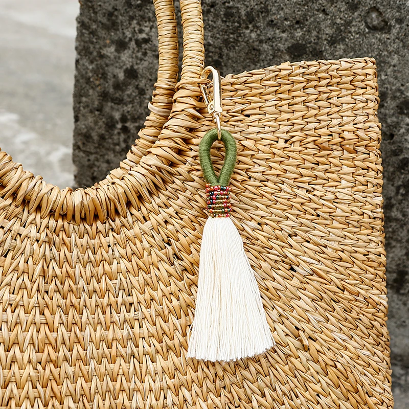 Богемный брелок для ключей с кисточкой ручной работы женская сумка Шарм Модный