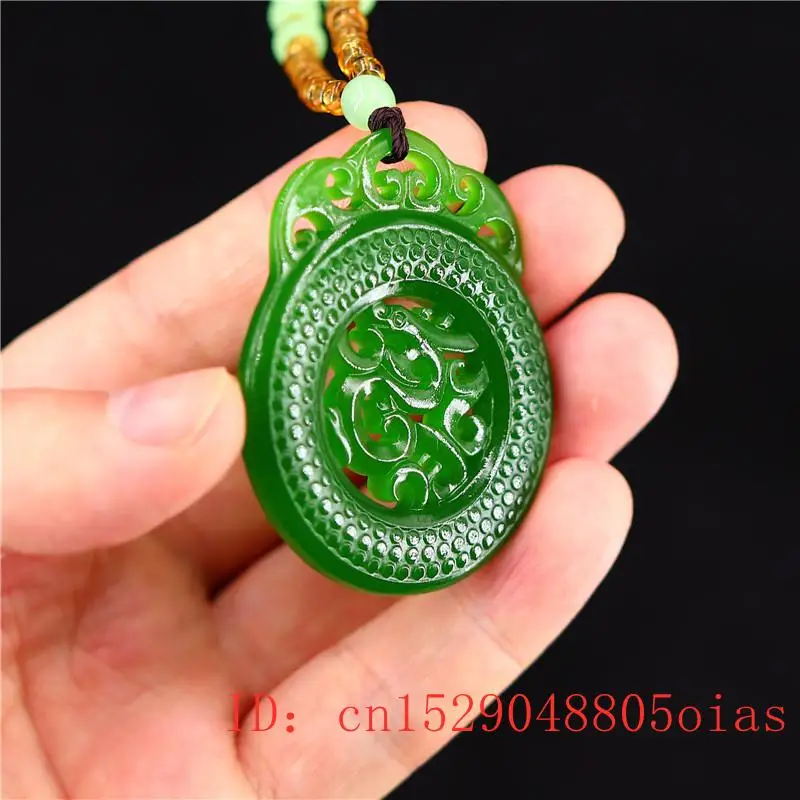 Нефритовый дракон кулон жадеит очарование Китайская натуральная мода ожерелье