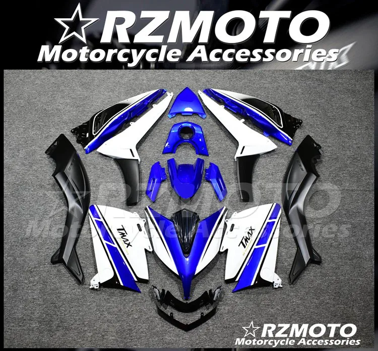 

Injection Mold New ABS Motorcycle Whole Fairings kit Fit for YAMAHA Tmax 530 2015 2016 15 16 Tmax530 Bodywork set white blue