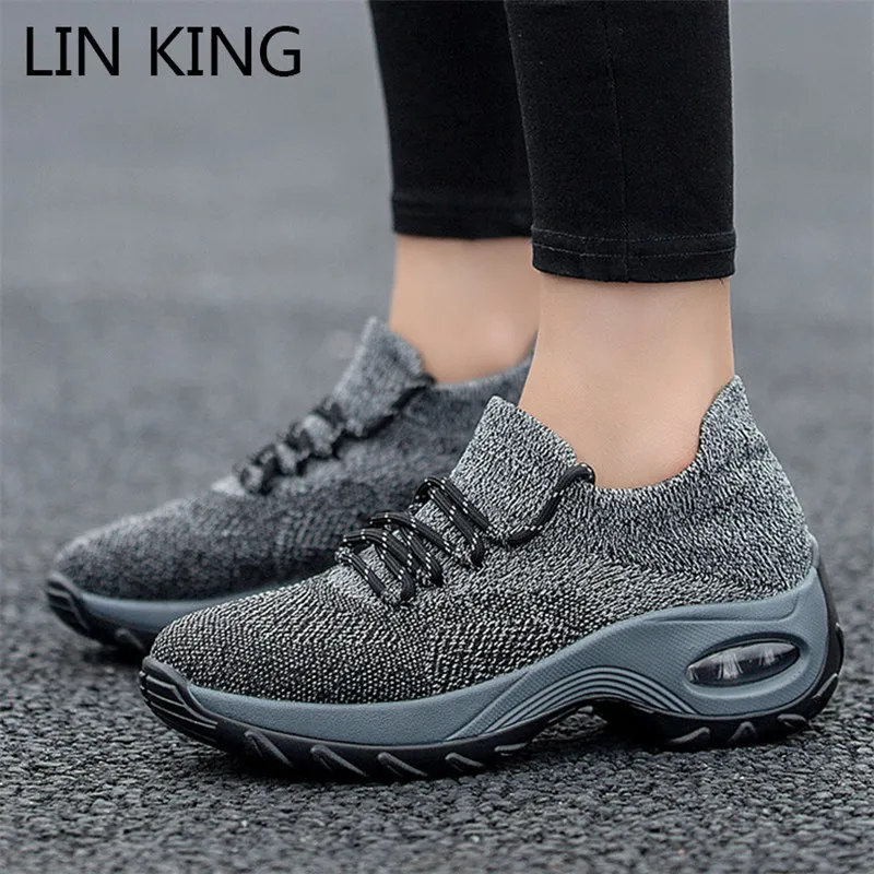 LIN KING/Модная женская повседневная обувь на воздушной подушке Дышащая прогулочная
