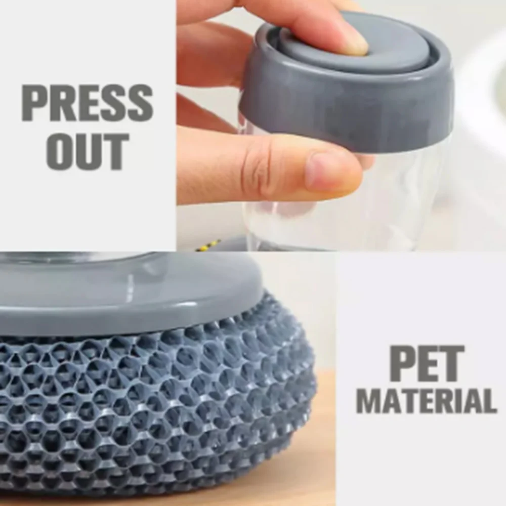 

Kitchen Soap Dispensing Brush Easy Use Scrubber Wash Clean Tool Holder Soap Dispenser Brush Kitchen Cleaning Tool