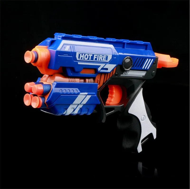 Синий Ручной мягкий пулемет костюм для Nerf мягкие пули игрушечный пистолет большой дальности Дротика бластер детские игрушки подарок - Цвет: Синий