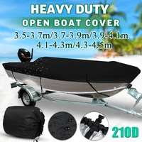 3 5 4 5m black heavy duty open boat cover fishing ski waterproof anti uv runabout v hull trailerable marine boat protect canvas