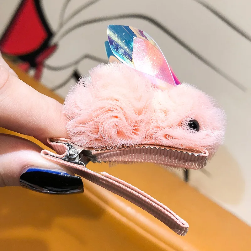 1 шт. супер милые прозрачные тканевые заколки для волос в виде кролика девочек