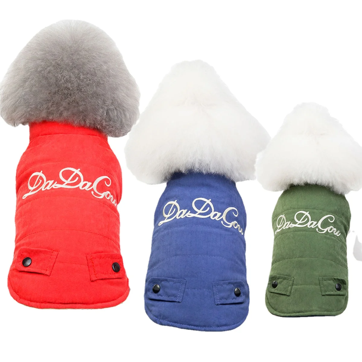 

Pet Costume Dog Embroidered Cotton Padded Jacket Teddy Clothes Winter New Arrival Pet Clothes Pomeranian Coat Puppy Vest