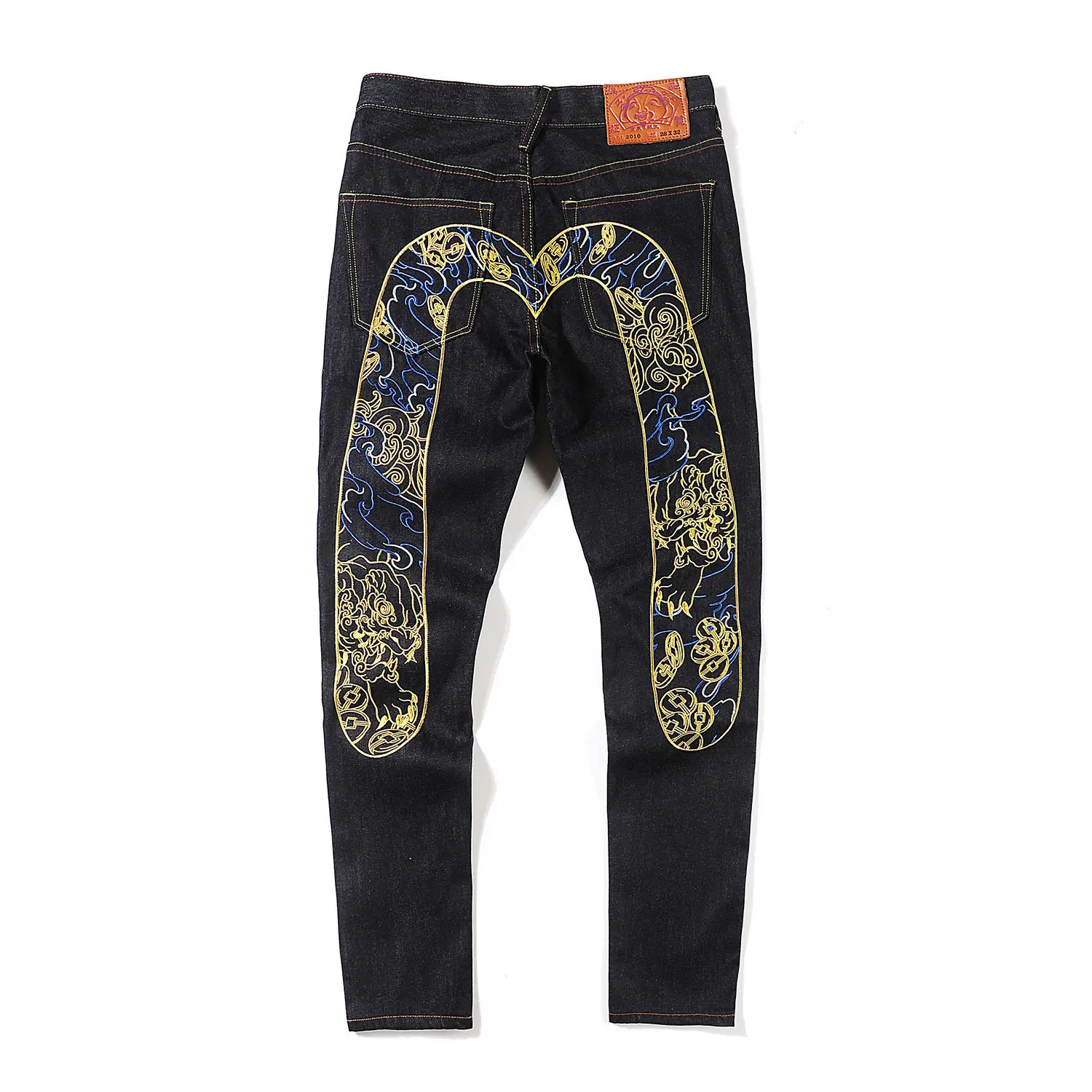 Новинка года; модные повседневные мужские Джинсы Evisu наивысшего качества в стиле хип-хоп с вышивкой; Аутентичные Мужские дышащие прямые брюки