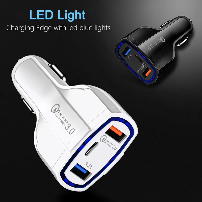 3.5A Quick Charge 3 0 2 USB Автомобильное зарядное устройство для Xiaomi Mi Huawei Supercharge кабель QC30