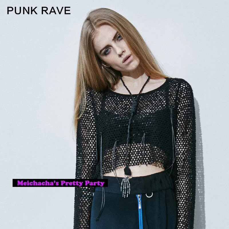 Punk Rave Steampunk Gothic decadent skeleton claw vision Long Necklace sweater chain s154