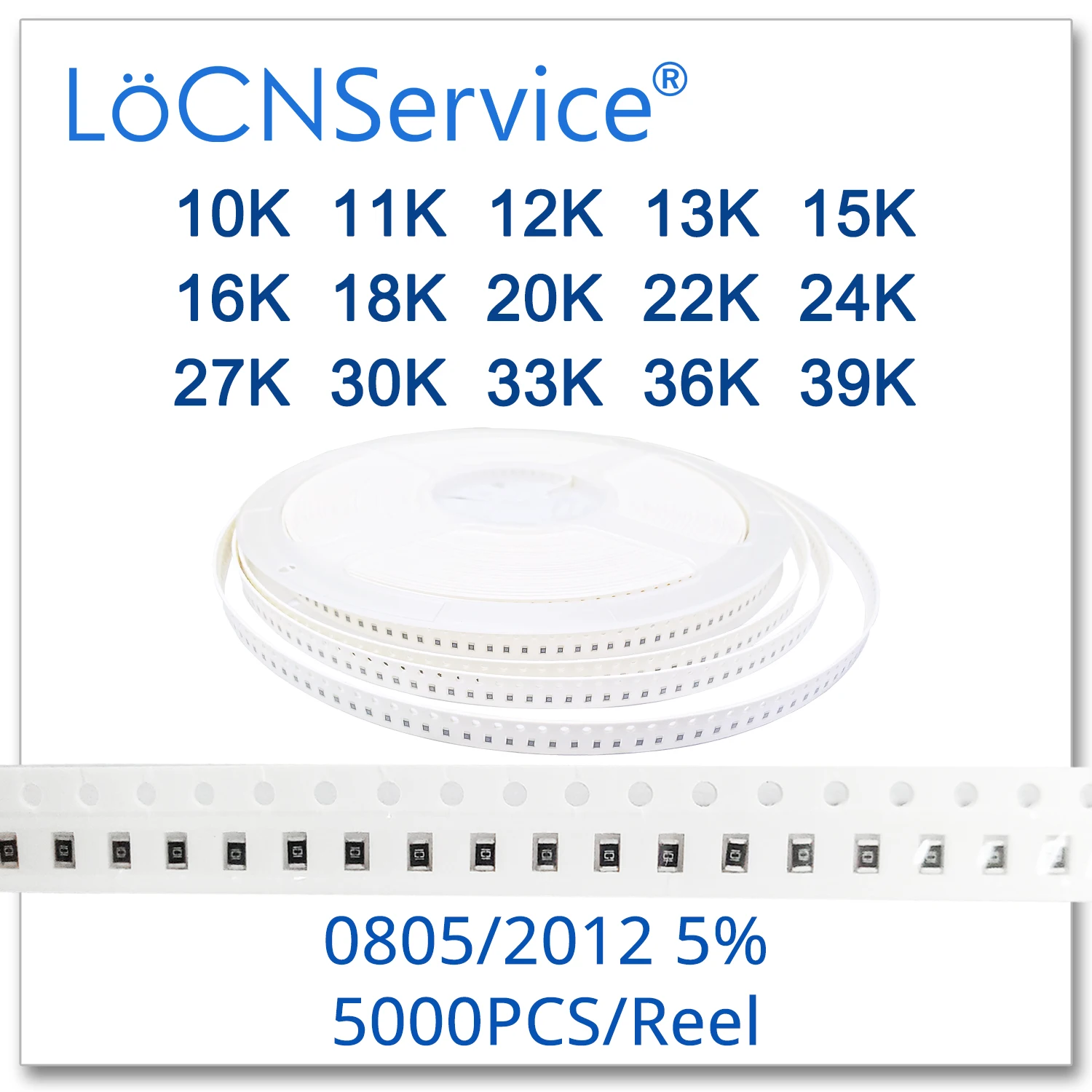 LoCNService 0805 J 5% 5000 шт 10K 11K 12K 13K 15K 16K 18K 20K 22K 24K 27K 30K 33K 36K 39Ksmd 2012 резистор Ом | Электроника