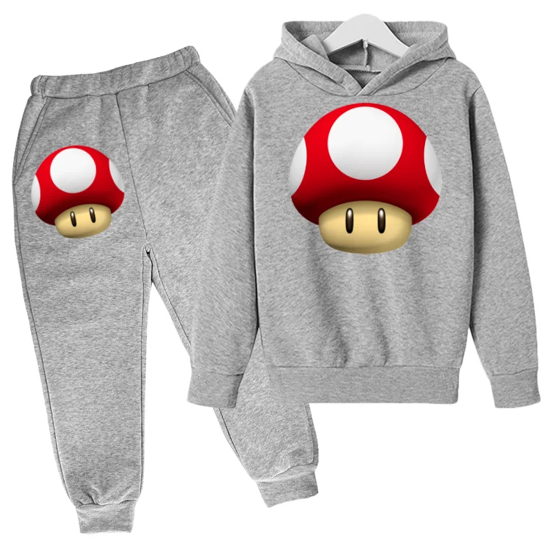 

Mario For Kids Holiday Gift Movement Hoodie Suit Cotton Top+Pant 2P Children Clothing Spring Autumn Keep Warm Girls Boys Clothes