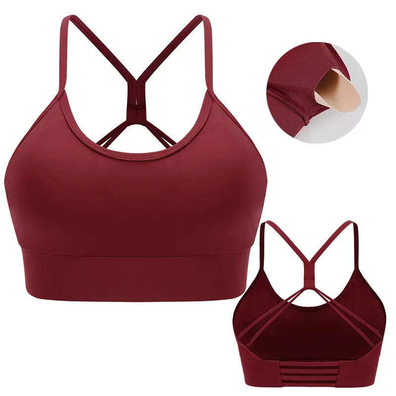 

Hot Womens Yoga Sports Running Bra Crop Top Vest Stretch Bras with Removable Pads DO2