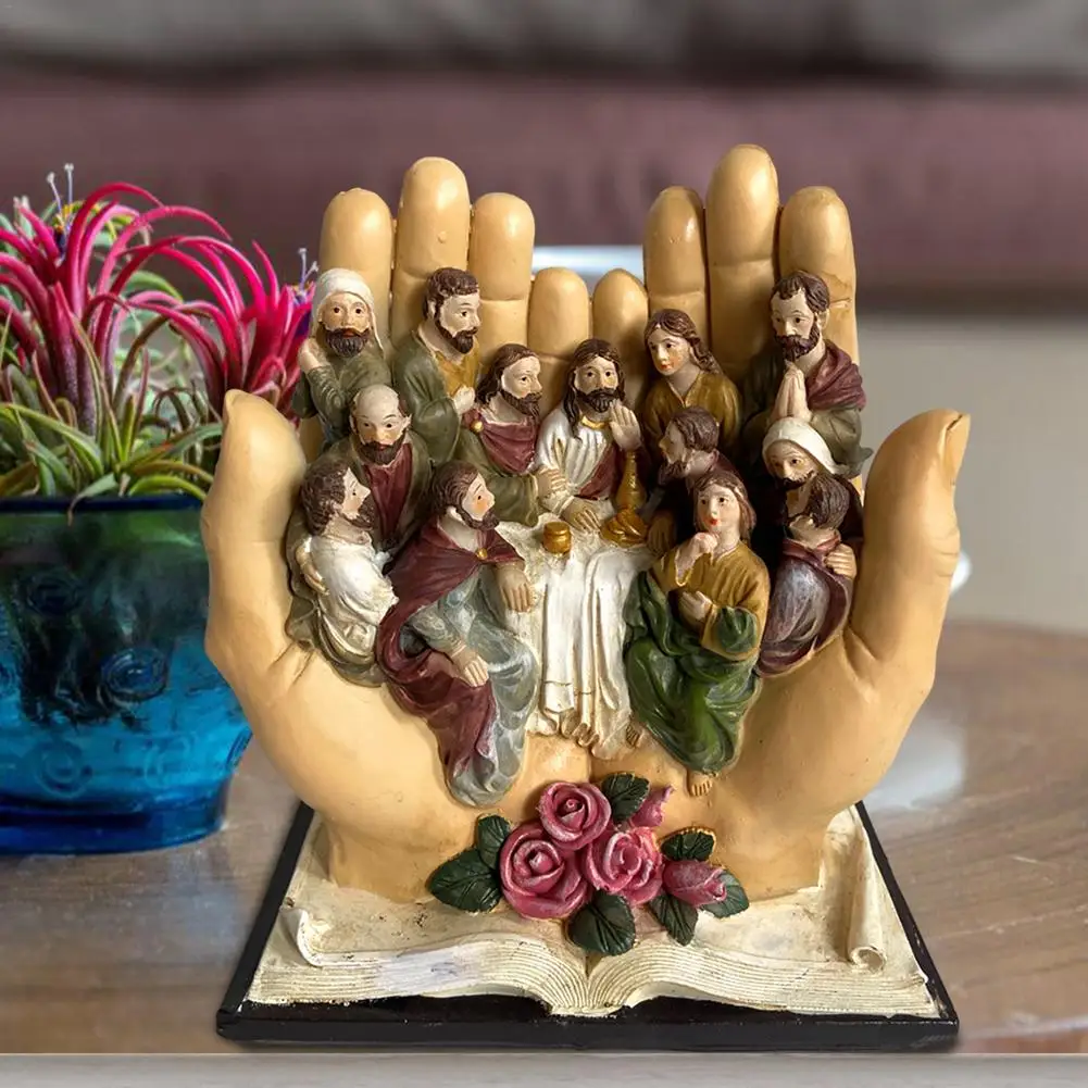 Religious Resin Statue for The Last Supper Character Hand-held Christian Resin Crafts Home Decor Jesus Religious Decoration