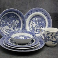 the blue willow dinner set elegant england style ware ceramic breakfast plate beef dishes dessert dish soup bowl