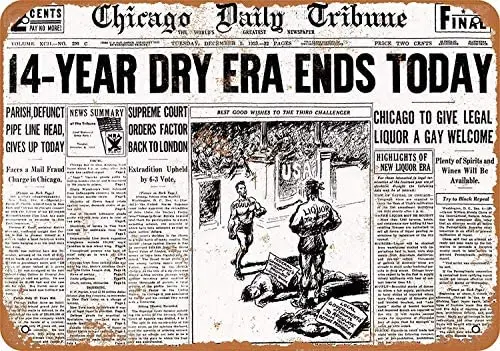 

Metal Sign - Vintage Look 1933 Prohibition is Over 8 x 12 Inches