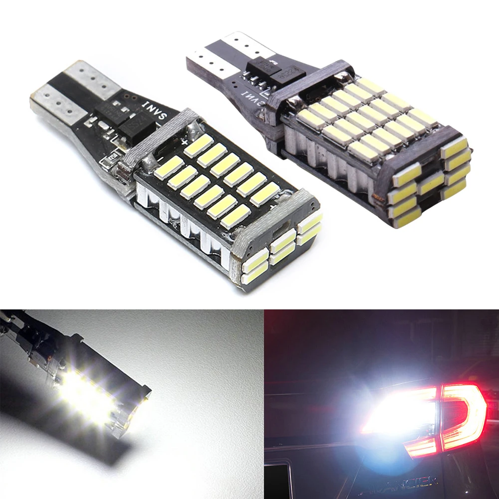 1pc T15 W16W LED 921 912 Super Bright 30 SMD 4014 LED Canbus No ERROR Car Backup Stop Reserve Lights Bulb Brake Lamp White 12V