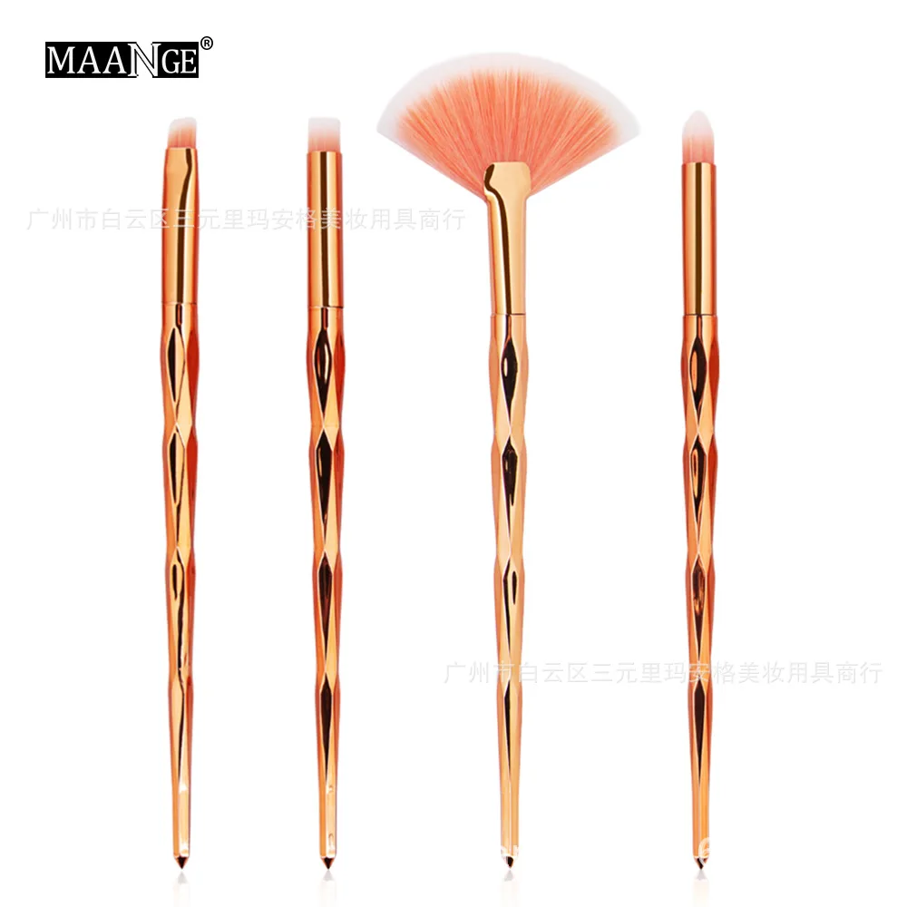 

Hot Selling MAANGE 4 Diamond Handle Eye Makeup Brush Set Cosmetic Tool Manufacturers Direct Sales Gift for Women