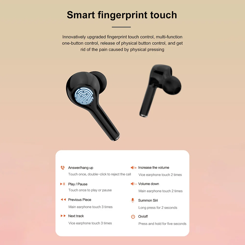 

P69TWS Earphone Wireless Earbuds Bluetooth5.0 Headphones Waterproof Deep Bass Earbuds Stereo Headphone With Mic Sport Earphone