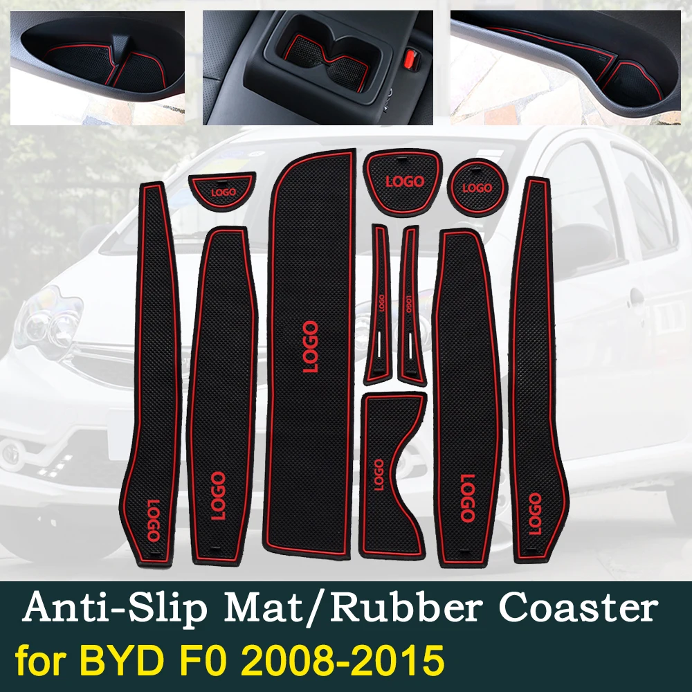 Противоскользящая резиновая подушка для двери чашки BYD F0 2008 ~ 2015 FO 2009 2010 2011 2012 2013 2014