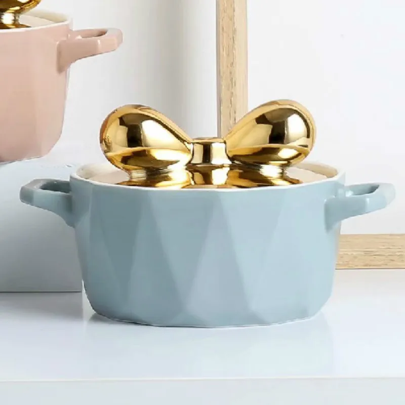 Скандинавская керамическая миска для лапши с ручкой завтрака рисовая десерта