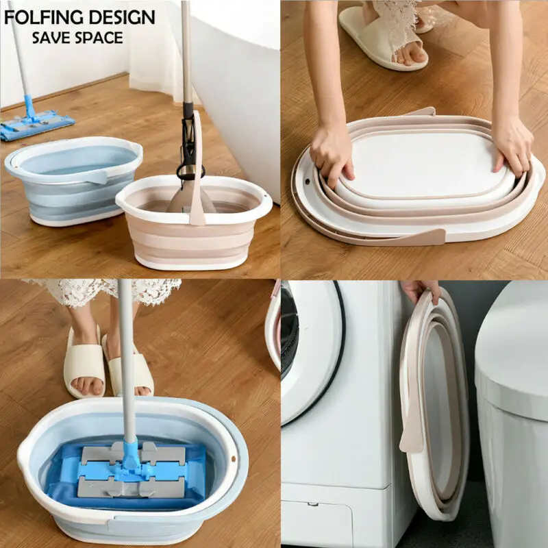 Складные портативные Гибкие пластиковые легкие Волшебные ведра для швабры