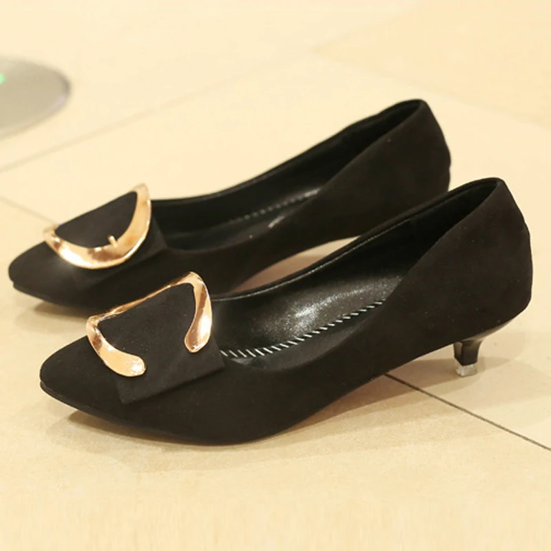 2021 autumn new pointed stiletto ladies single shoes professional suede low heel large size small WSH3193 | Обувь