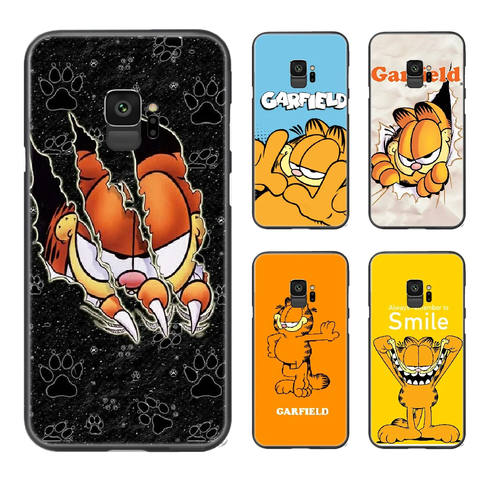 Чехол для телефона с рисунком Гарфилда Samsung Galaxy A10 A20 A30 E A40 A50 A51 A70 A71 J 5 6 7 8 S черный