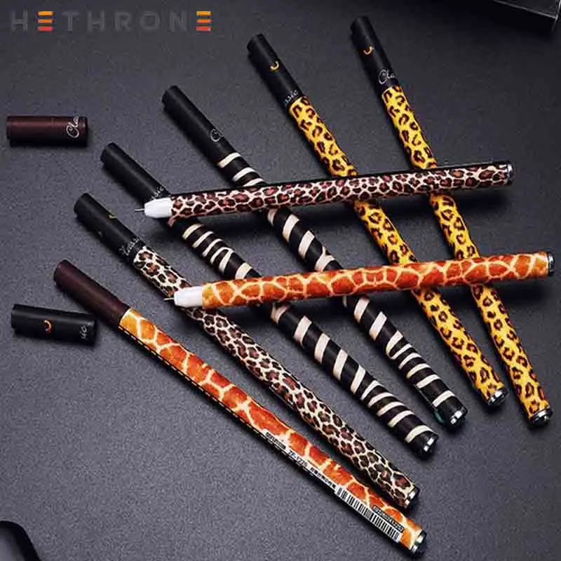 Hethrone 12 шт./лот дикие леопардовые крутые гелевые ручки Набор принадлежностей
