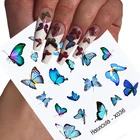 Наклейки для ногтей Harunouta, с бабочкой, весенние, зеленые, летние, для маникюра
