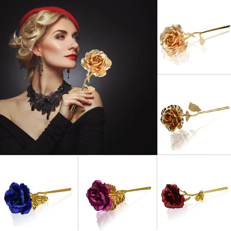 2020 Прямая поставка 24 каратная позолоченная Роза в любви искусственный вечный