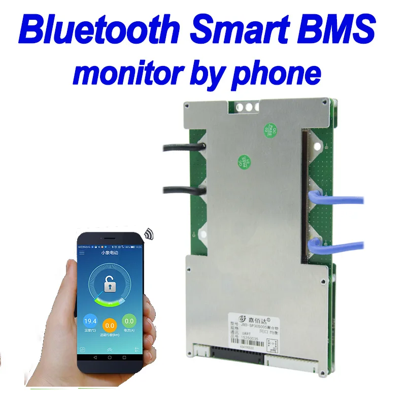 Умная Bluetooth BMS 80A 100A 16 20s 72 в литий ионный аккумулятор 60 защитная плата lifepo4 дисплей