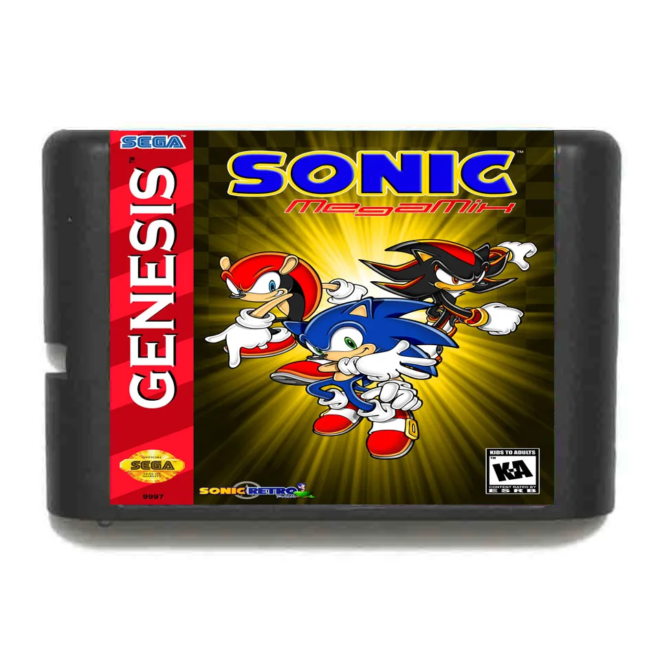 Игровая карта Sonic MegaMix 16 бит MD для Sega Mega Drive Genesis |