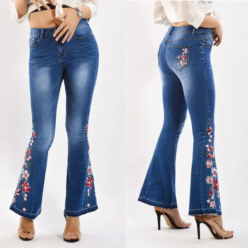 Женские джинсовые брюки с широкими штанинами обтягивающие рваные джинсы