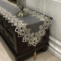 european style embroidery lace table runner coffee table tv cabinet dinning table decoration wedding party decor chemin de table