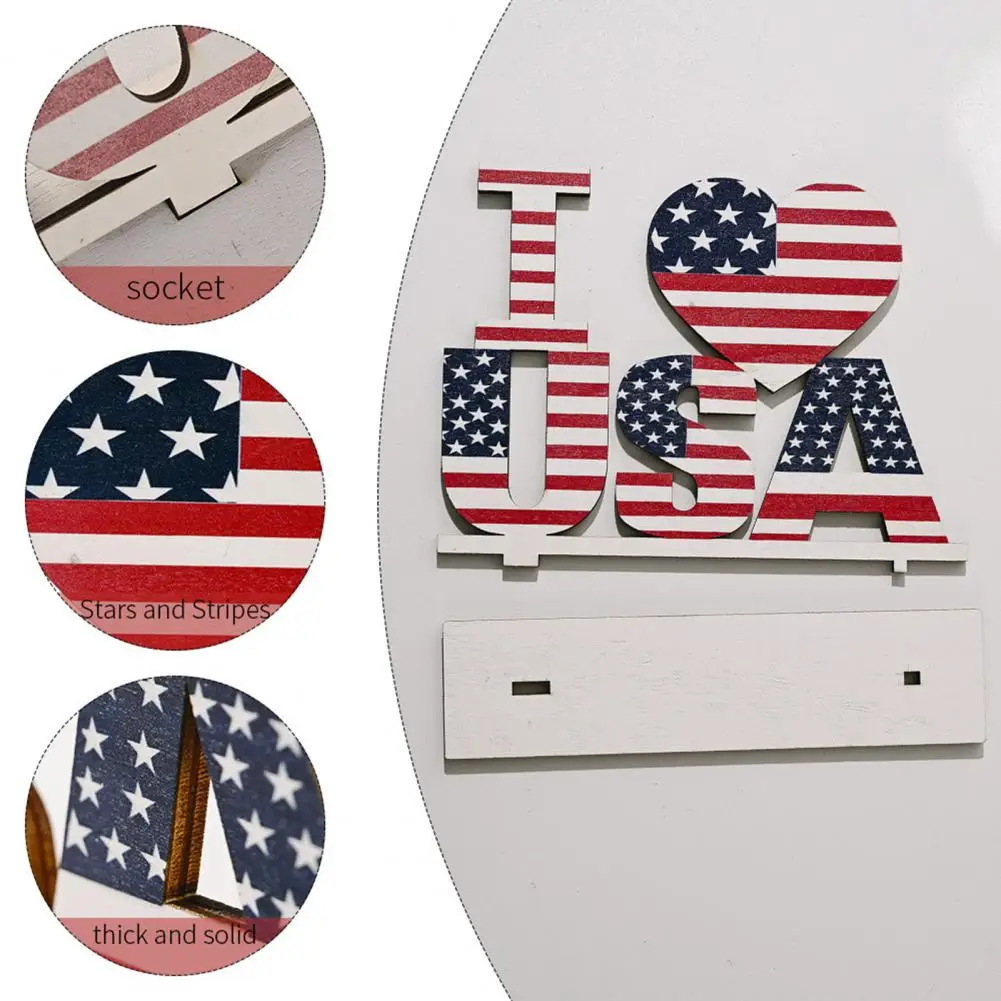 

American Independence Day National Day Decorations Creative Printing Ornaments Wooden Letters Ornaments Desktop Decoration