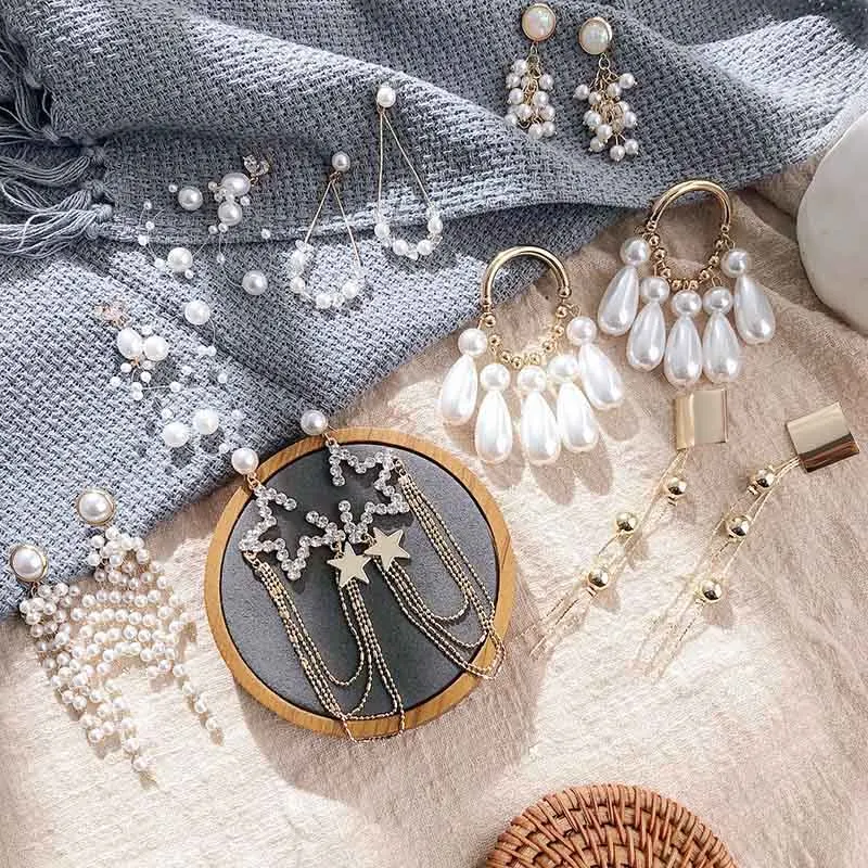 Новая мода 25 дизайн корейские жемчужные серьги Элегантные Имитация Жемчуга