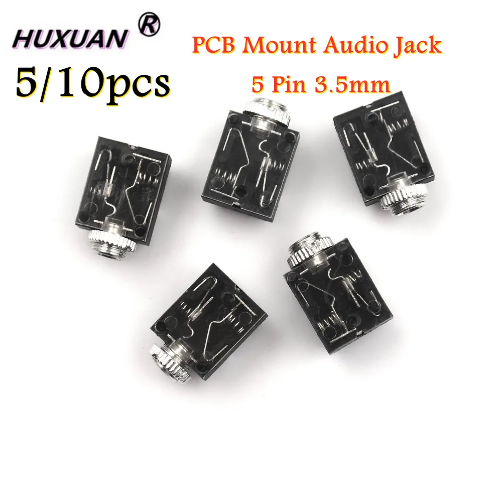 5/10 шт./лот 5 контактный разъем для наушников с разъемом 3 мм|Соединители| |
