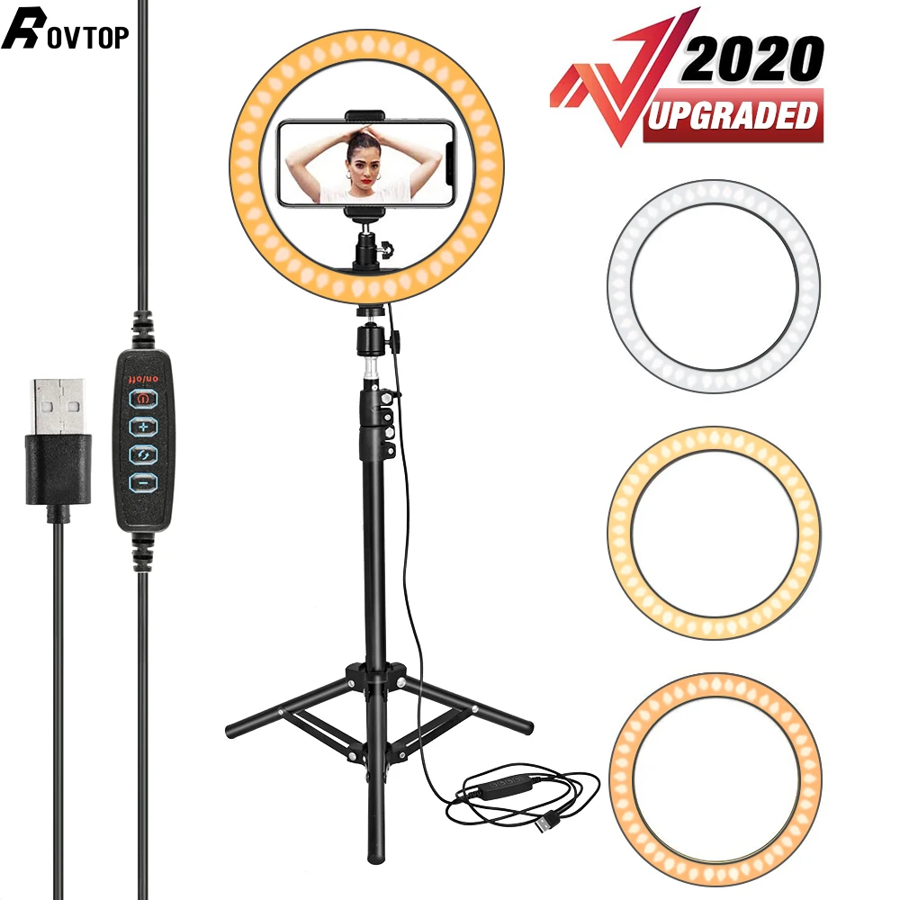Кольцевой светодиодный светильник с регулируемой яркостью USB лампа для съемки
