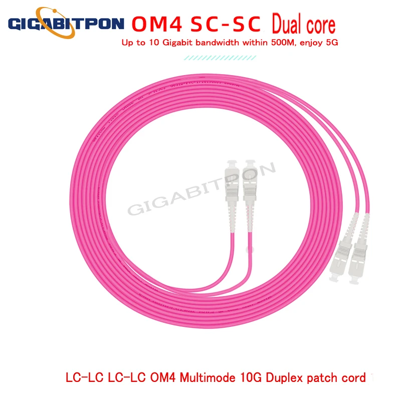 10M10 OM4 OM4 10G duplex multi-mode jumper connector ftth jumper (LC-SC, SC-SC, LC-LC)