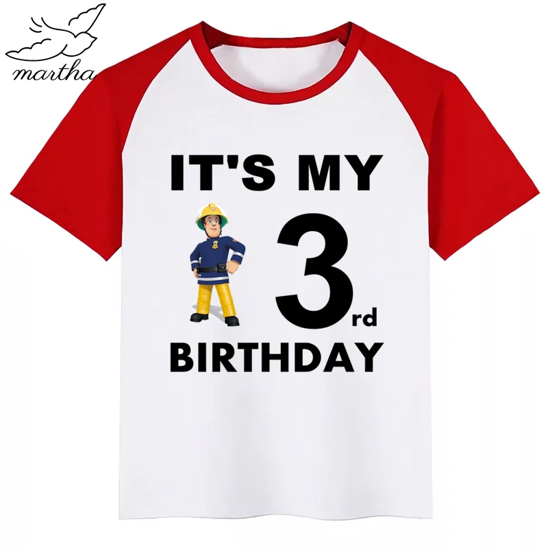С Днем Рождения Number1 9Cartoon с рисунками из мультфильма Пожарный Сэм Детская одежда