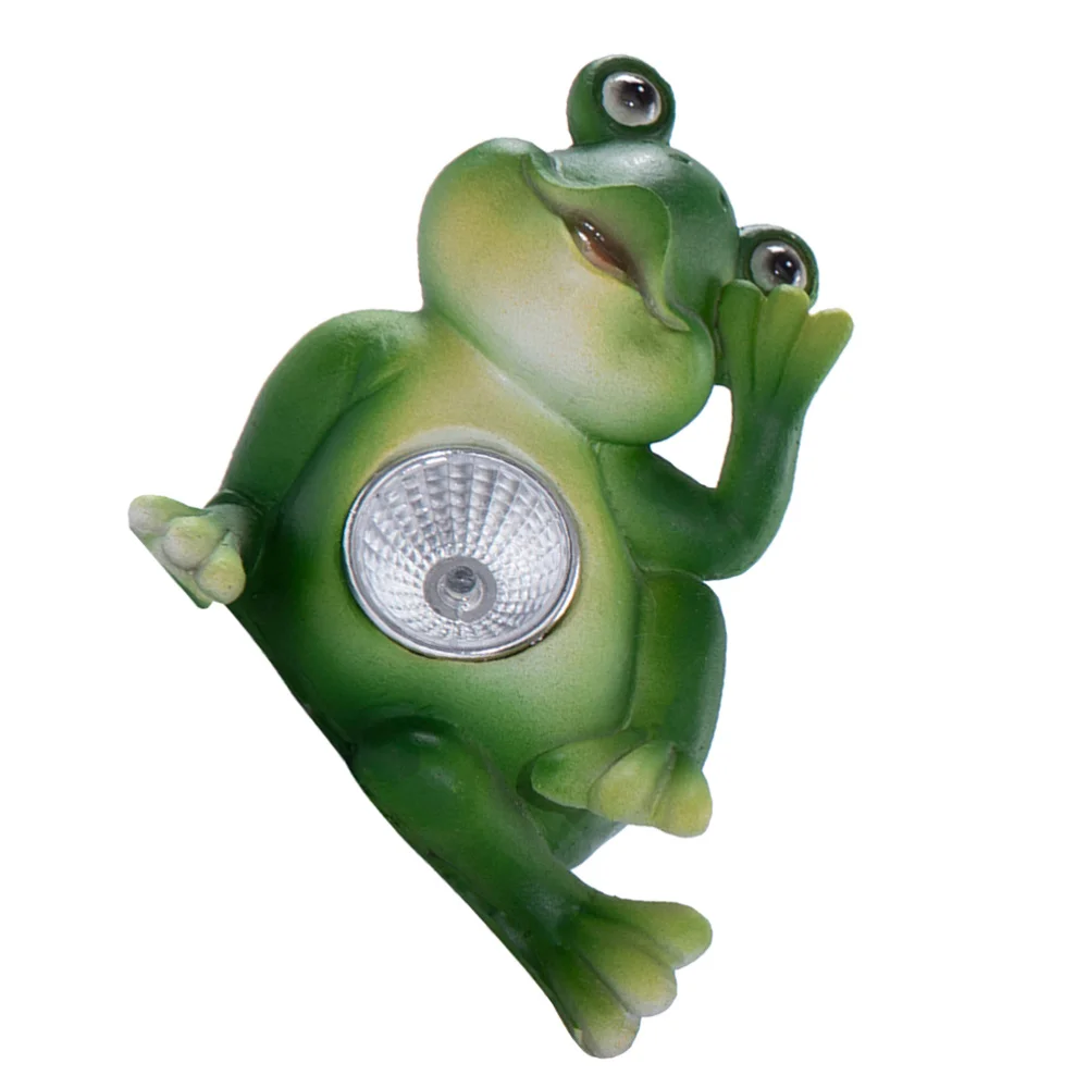 

1Pc Frogs Shape Solar Landscape Lamp Resin Adornment Lamp Lovely Home Decor