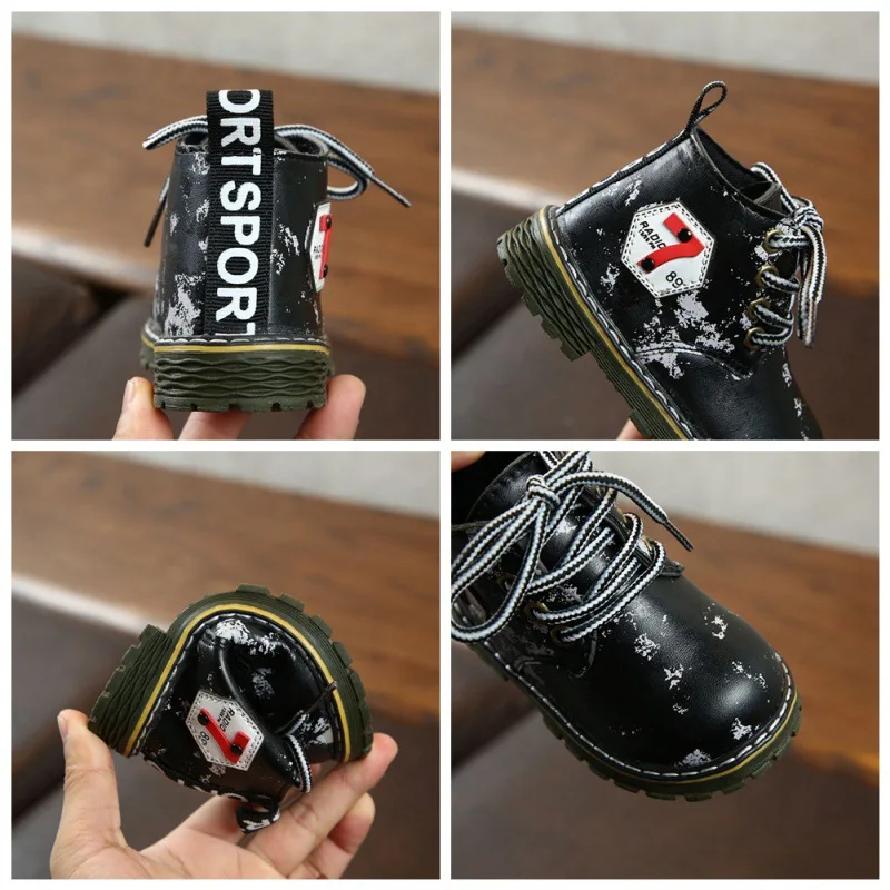 

Kids Ankle Boots Girls Boys Print Boots Girls Autumn Martin Prewalkers Boots Children Winter Shoes size 21-30
