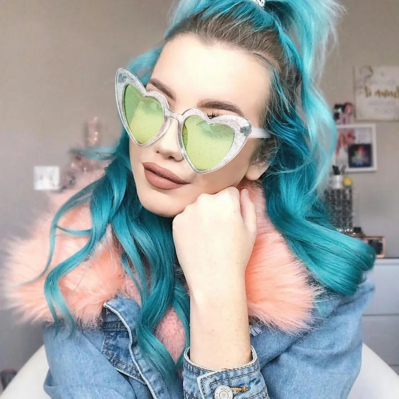 Солнцезащитные очки в форме сердца для женщин брендовые дизайнерские ретро