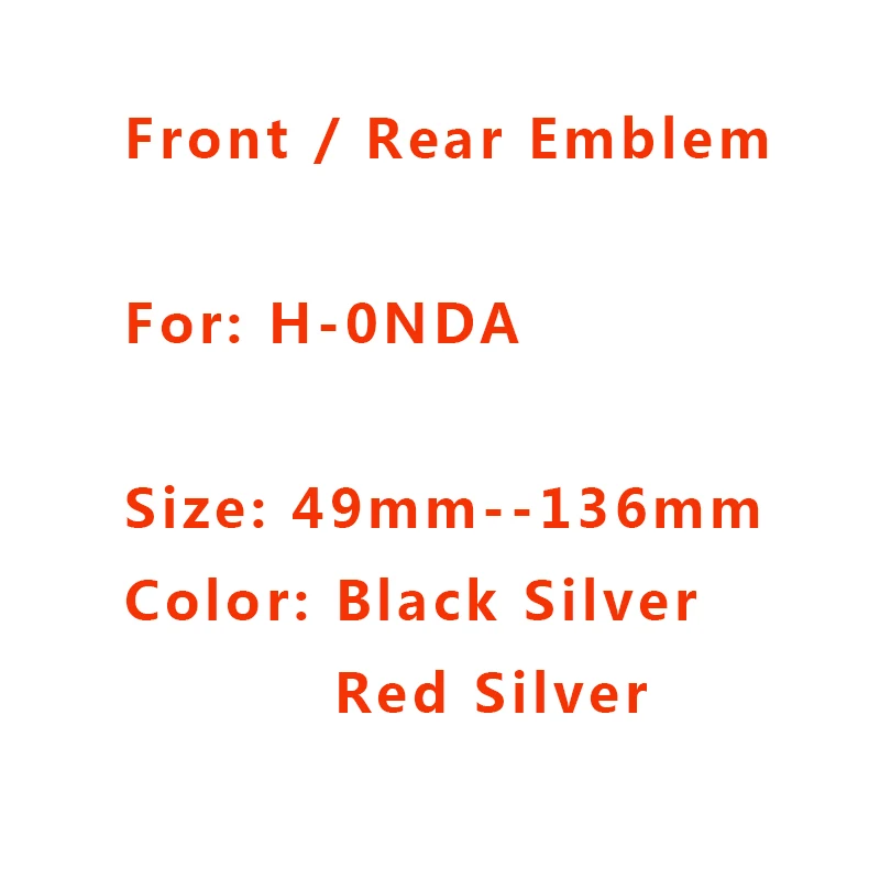 Высококачественный акриловый черный серебристый красный 3D H логотип передняя